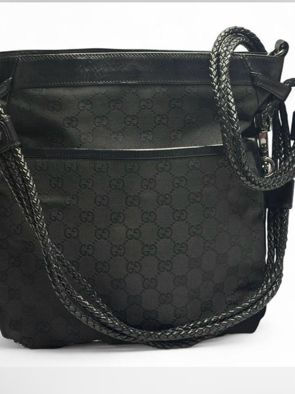 🖤 Vintage Gucci Black GG Canvas Crossbody Bag